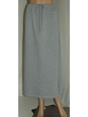 Silver Wear Maxi Skirt Womens Size Large long Heather Gray Sport Knit side slit